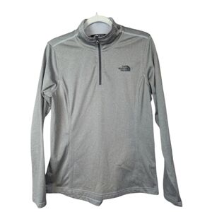 North Face women's large gray layering pullover half-zip in excellent condition